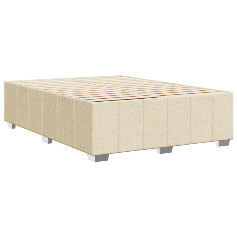 vidaXL krémszínű szövet ágykeret matrac nélkül 140 x 190 cm