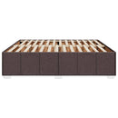 vidaXL sötétbarna szövet ágykeret matrac nélkül 200 x 200 cm