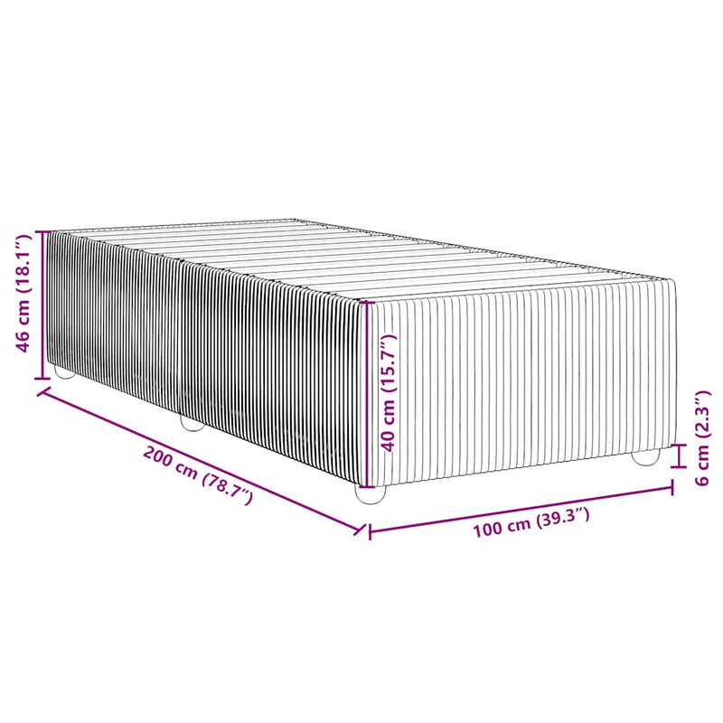 vidaXL tópszínű szövet ágykeret matrac nélkül 100x200 cm