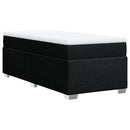 vidaXL fekete szövet rugós ágy matraccal 90x190 cm
