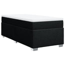 vidaXL fekete szövet rugós ágy matraccal 90x200 cm