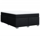 vidaXL fekete szövet rugós ágy matraccal 140 x 190 cm
