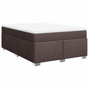 vidaXL sötétbarna szövet rugós ágy matraccal 140 x 190 cm