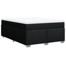 vidaXL fekete szövet rugós ágy matraccal 140 x 200 cm