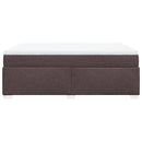 vidaXL sötétbarna szövet rugós ágy matraccal 140 x 200 cm