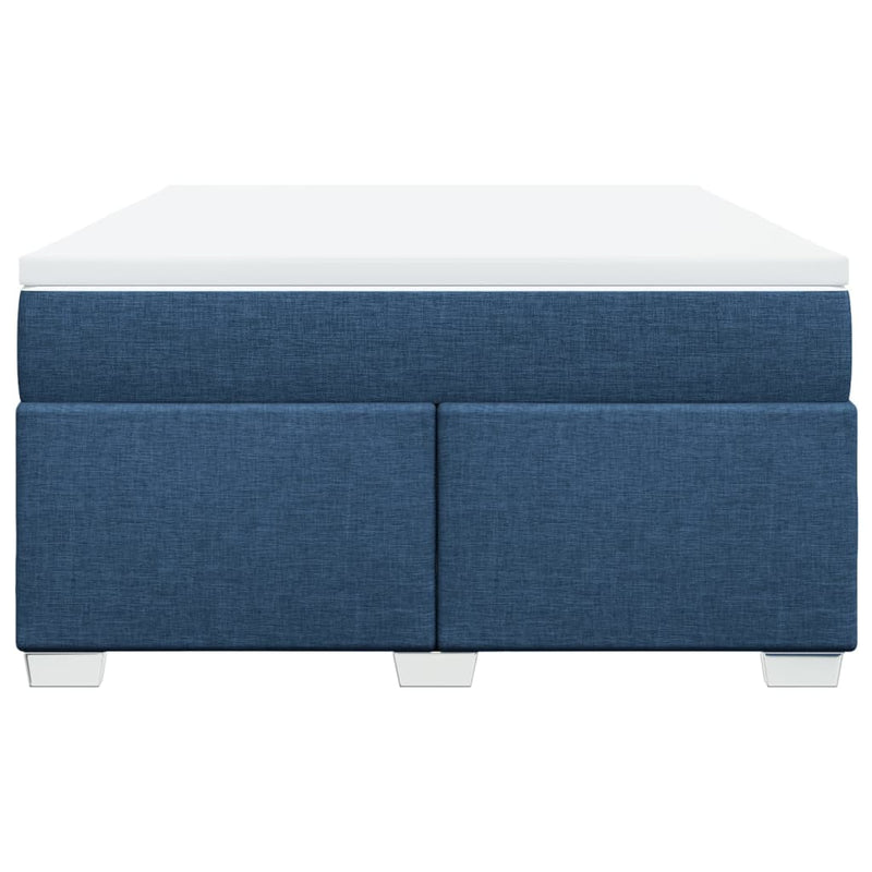 vidaXL kék szövet rugós ágy matraccal 140 x 200 cm