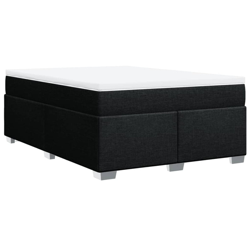 vidaXL fekete szövet rugós ágy matraccal 160x200 cm