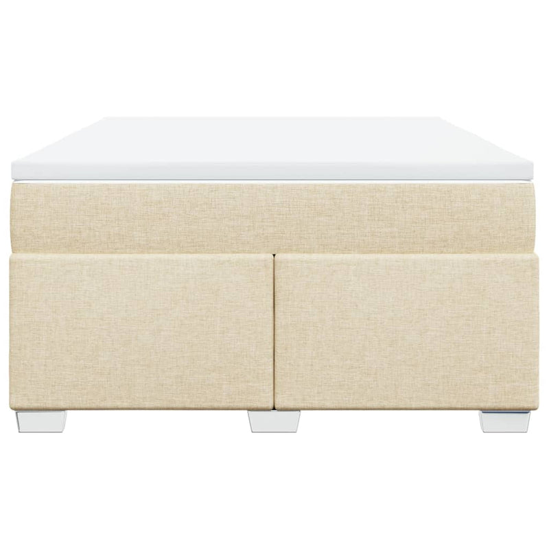 vidaXL krémszínű szövet rugós ágy matraccal 160 x 200 cm