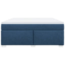 vidaXL kék szövet rugós ágy matraccal 180 x 200 cm