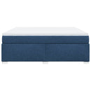 vidaXL kék szövet rugós ágy matraccal 180 x 200 cm