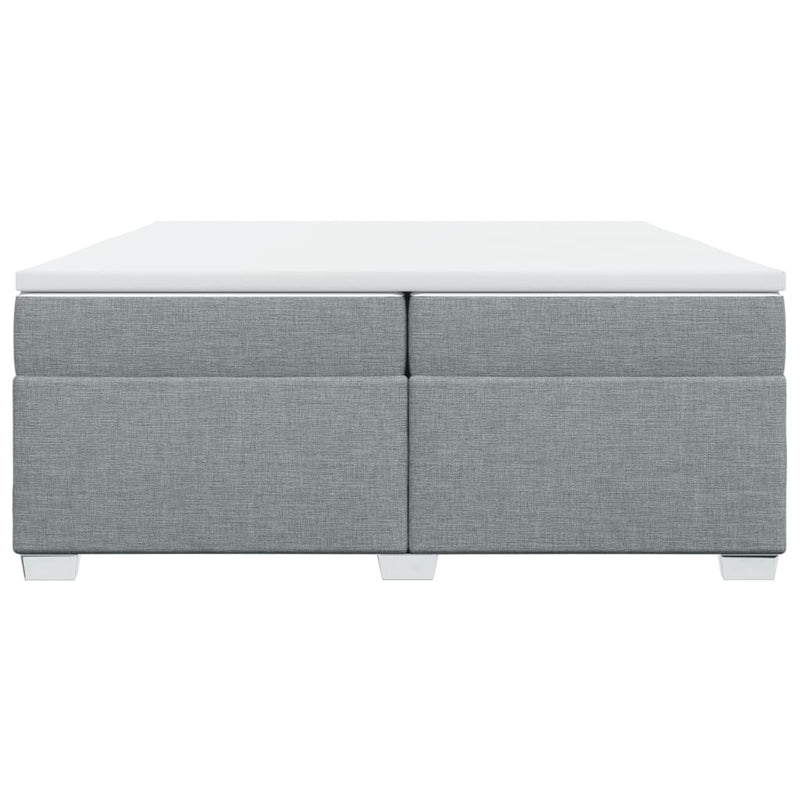 vidaXL világosszürke szövet rugós ágy matraccal 200 x 200 cm