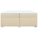 vidaXL krémszínű szövet rugós ágy matraccal 200 x 200 cm