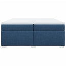 vidaXL kék szövet rugós ágy matraccal 200 x 200 cm