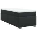 vidaXL fekete műbőr rugós ágy matraccal 80 x 200 cm