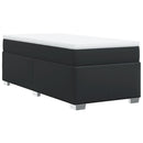 vidaXL fekete műbőr rugós ágy matraccal 80 x 200 cm