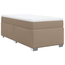 vidaXL cappuccino színű műbőr rugós ágy matraccal 90 x 190 cm