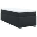 vidaXL fekete műbőr rugós ágy matraccal 90 x 200 cm