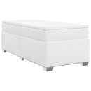 vidaXL fehér műbőr rugós ágy matraccal 90 x 200 cm