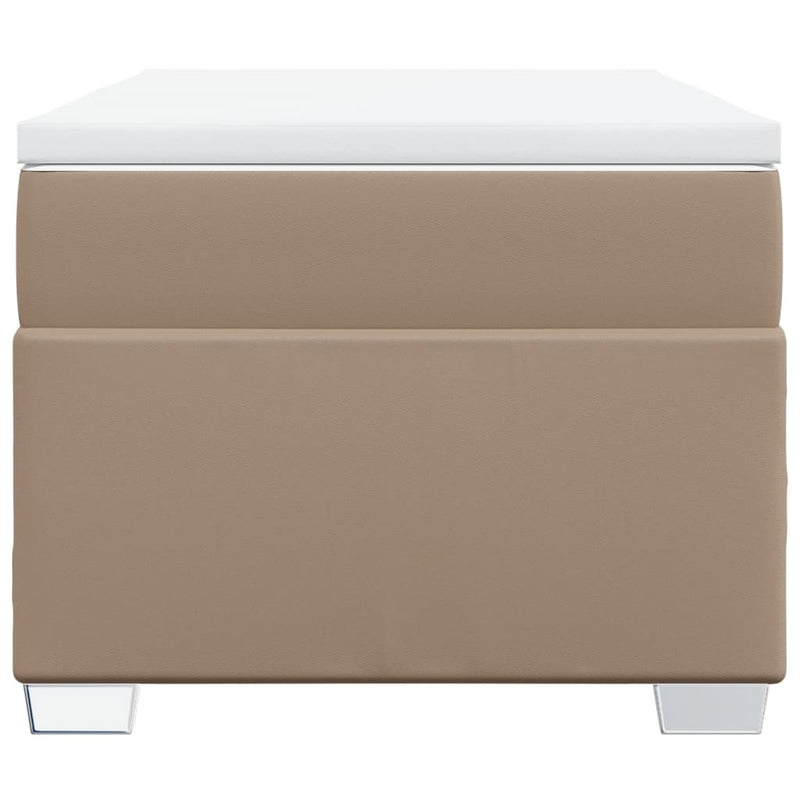 vidaXL cappuccino színű műbőr rugós ágy matraccal 90 x 200 cm