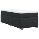 vidaXL fekete műbőr rugós ágy matraccal 100 x 200 cm