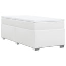 vidaXL fehér műbőr rugós ágy matraccal 100 x 200 cm