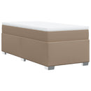 vidaXL cappuccino színű műbőr rugós ágy matraccal 100 x 200 cm