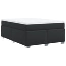 vidaXL fekete műbőr rugós ágy matraccal 140 x 190 cm