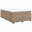 vidaXL cappuccino színű műbőr rugós ágy matraccal 140 x 190 cm