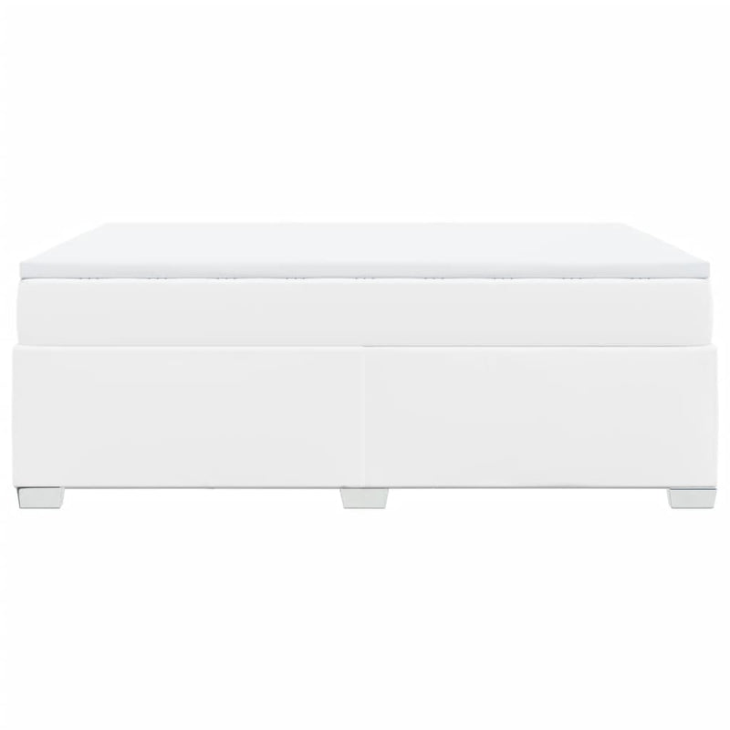 vidaXL fehér műbőr rugós ágy matraccal 160 x 200 cm