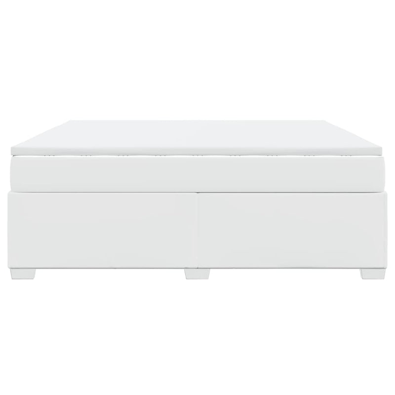 vidaXL fehér műbőr rugós ágy matraccal 180 x 200 cm