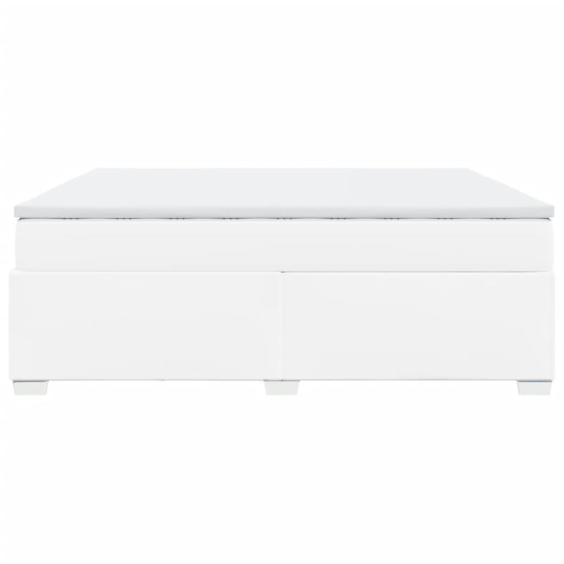 vidaXL fehér műbőr rugós ágy matraccal 200 x 200 cm