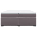 vidaXL szürke műbőr rugós ágy matraccal 200 x 200 cm