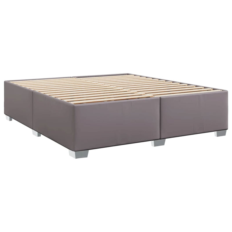 vidaXL szürke műbőr rugós ágy matraccal 200 x 200 cm