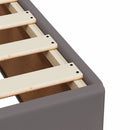 vidaXL szürke műbőr rugós ágy matraccal 200 x 200 cm