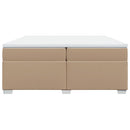 vidaXL cappuccino színű műbőr rugós ágy matraccal 200 x 200 cm