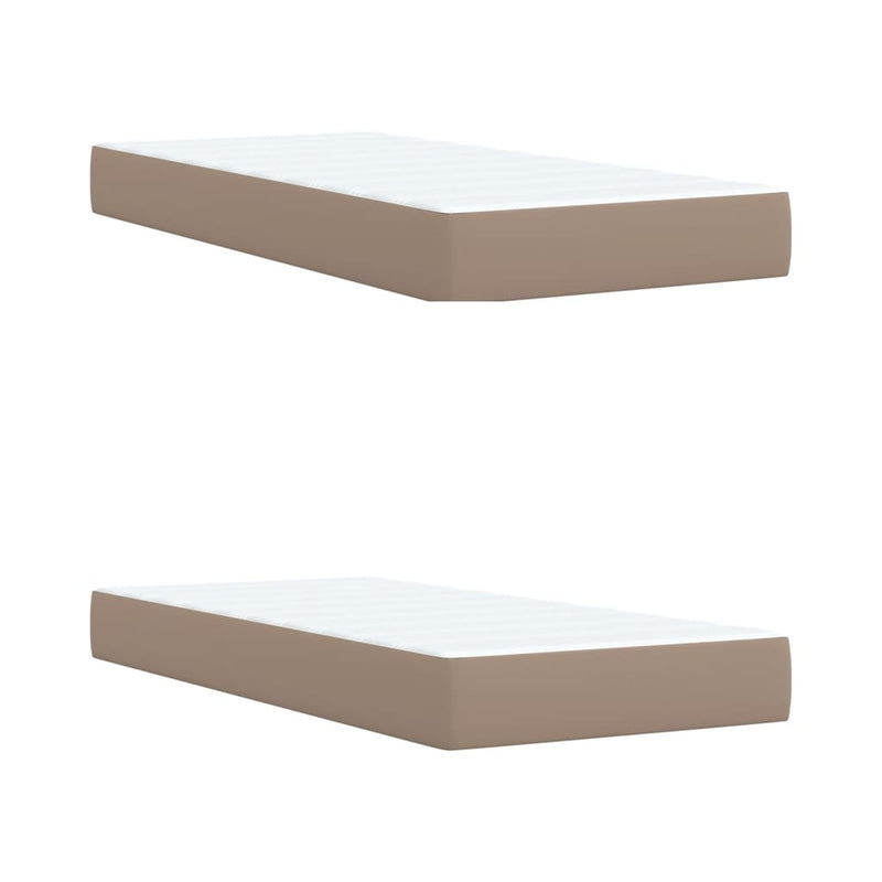 vidaXL cappuccino színű műbőr rugós ágy matraccal 200 x 200 cm