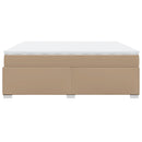 vidaXL cappuccino színű műbőr rugós ágy matraccal 200 x 200 cm