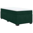 vidaXL sötétzöld bársony rugós ágy matraccal 80 x 200 cm