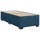 vidaXL sötétkék bársony rugós ágy matraccal 80 x 200 cm