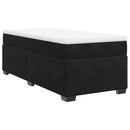 vidaXL fekete bársony rugós ágy matraccal 90x190 cm