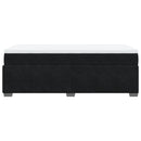 vidaXL fekete bársony rugós ágy matraccal 90x190 cm