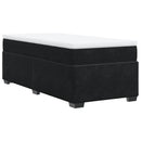 vidaXL fekete bársony rugós ágy matraccal 90x190 cm