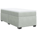 vidaXL világosszürke bársony rugós ágy matraccal 100 x 200 cm