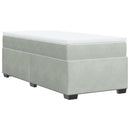 vidaXL világosszürke bársony rugós ágy matraccal 100 x 200 cm