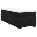 vidaXL fekete bársony rugós ágy matraccal 100 x 200 cm