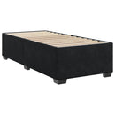vidaXL fekete bársony rugós ágy matraccal 100 x 200 cm