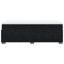 vidaXL fekete bársony rugós ágy matraccal 100 x 200 cm