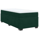 vidaXL sötétzöld bársony rugós ágy matraccal 100 x 200 cm