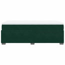 vidaXL sötétzöld bársony rugós ágy matraccal 100 x 200 cm