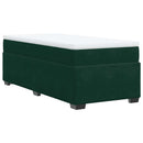 vidaXL sötétzöld bársony rugós ágy matraccal 100 x 200 cm